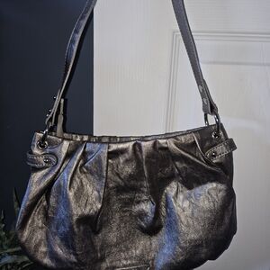 Metallic Black Shoulder Bag